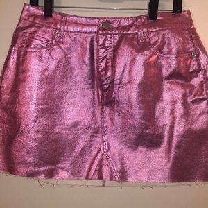 Metallic mini skirt